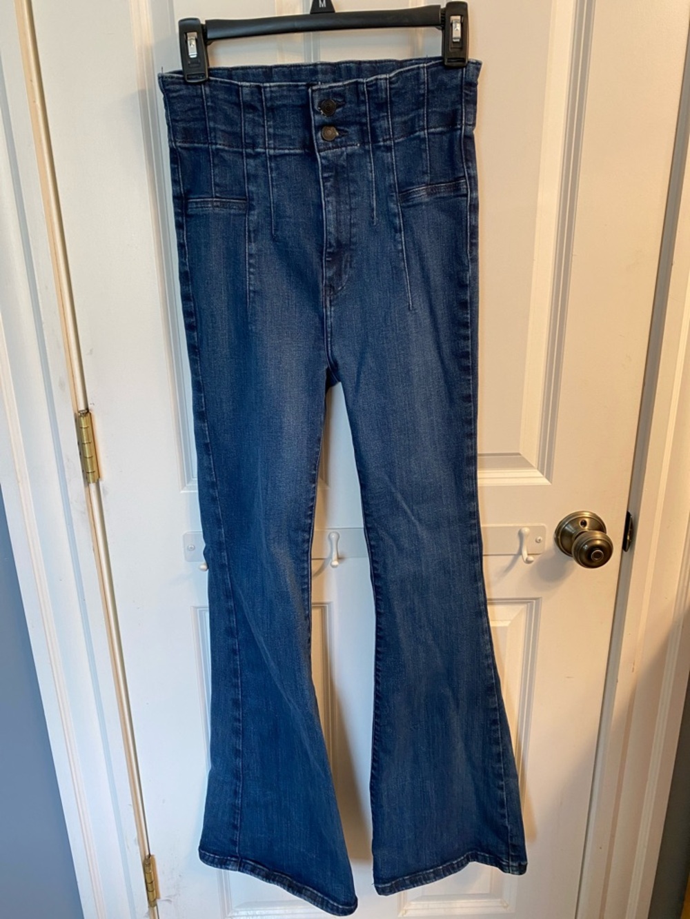 We The Free Jayde Dark Blue High-Rise Flare Jeans